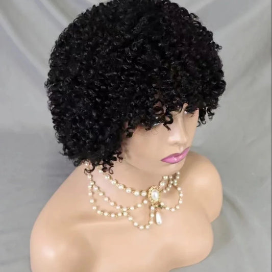 033# Full lace braiding wig Human hair